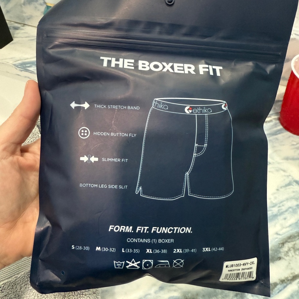 Ethika “The Boxer” Men's Navy Boxers 2xl NEW - Picture 2 of 3